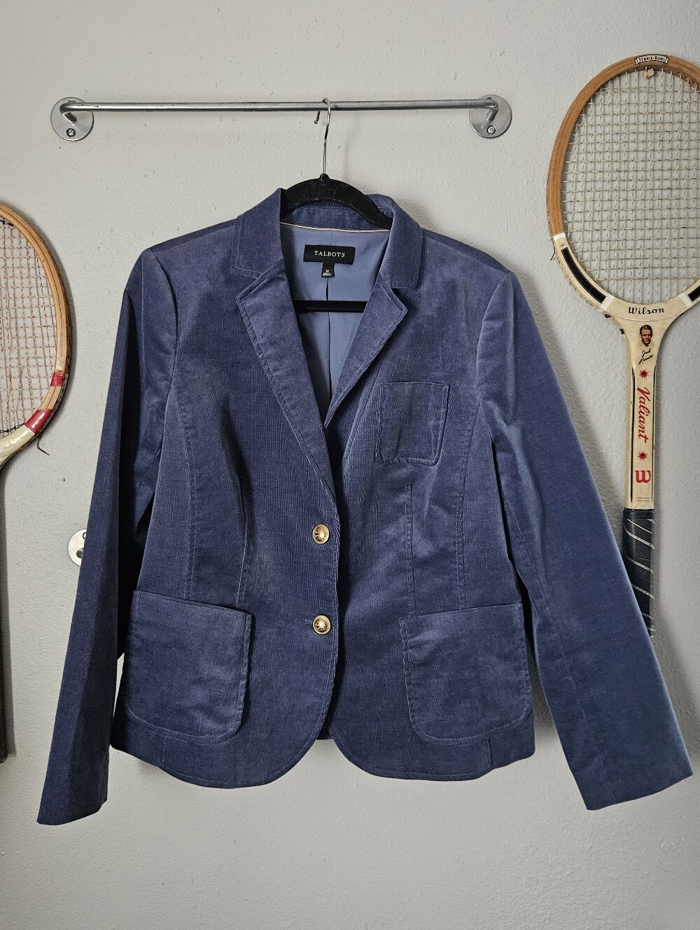 Talbots Dusty Blue Corduroy Blazer | Heritage Edit | Preppy Holiday Layering